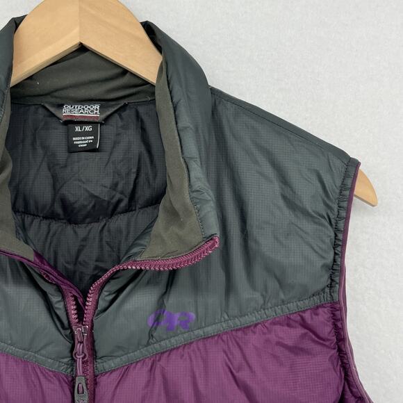 OUTDOOR RESEARCH Vest Women XL Transcendent Down Insulated Ripstop Winter Purple - Picture 8 of 15